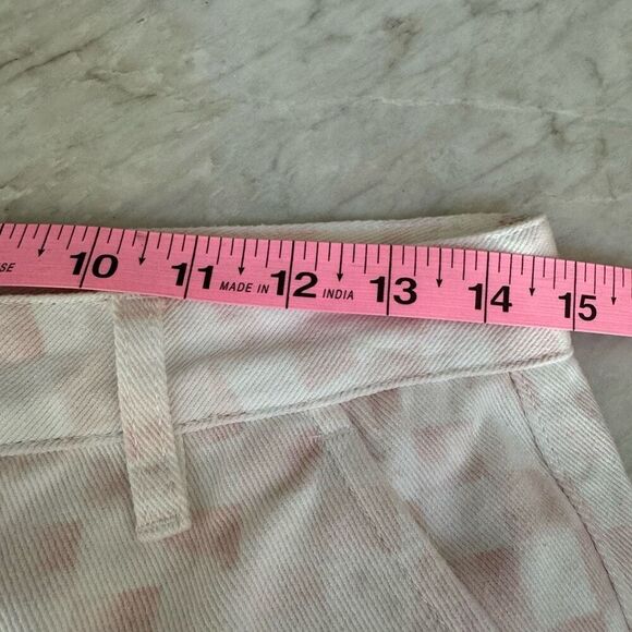 Cools Club California Pants in Pink Checker high rise  cropped straight size 12 - Picture 8 of 10